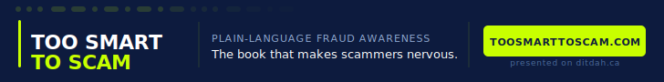 Too Smart to Scam — The book that makes scammers nervous. Visit toosmarttoscam.com
